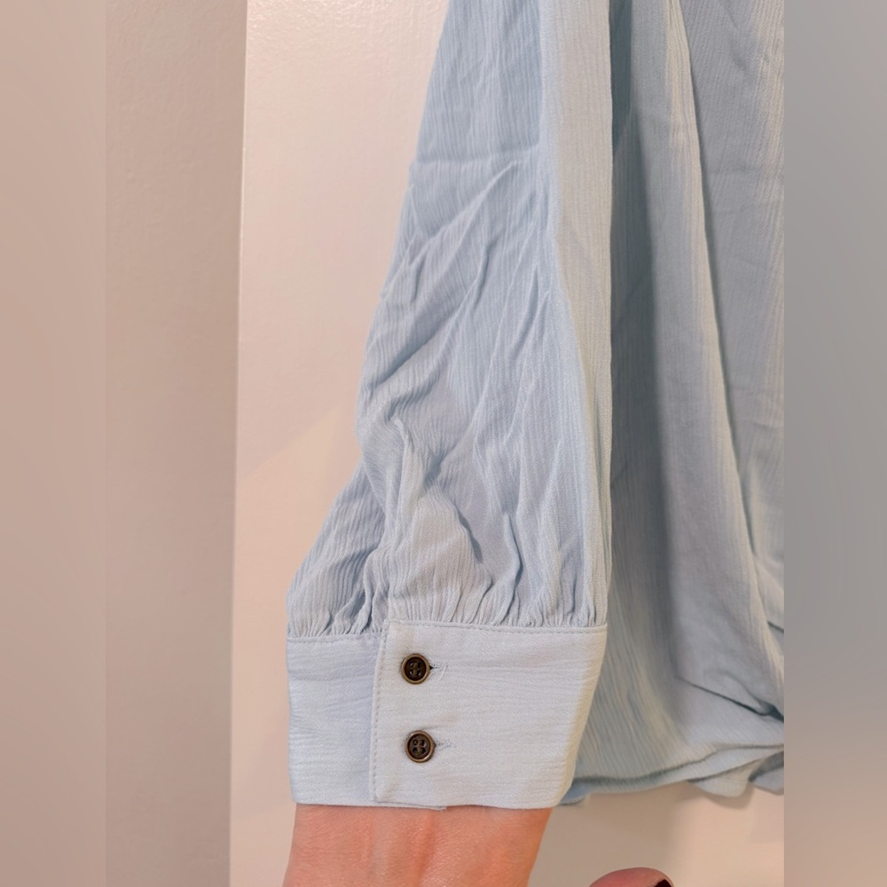 a.n.a NWT petite plus size xxl 3/4 sleeve Blue Button-Down Women's Top - Picture 5 of 6